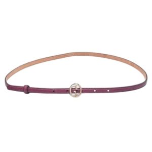 Gucci Belt GG Maroon Leather Thin US Burgundy Red Size 38